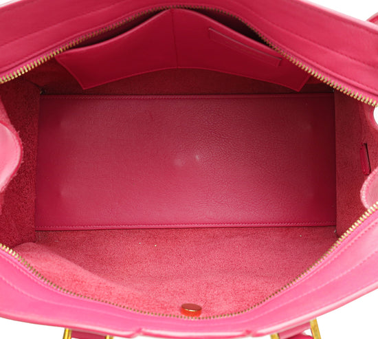 YSL Fuchsia Classic Y Cabas Tote Small Bag