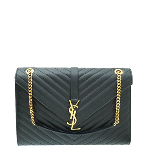 YSL حقيبة كبيرة مغلف مونوغرام أسود 
