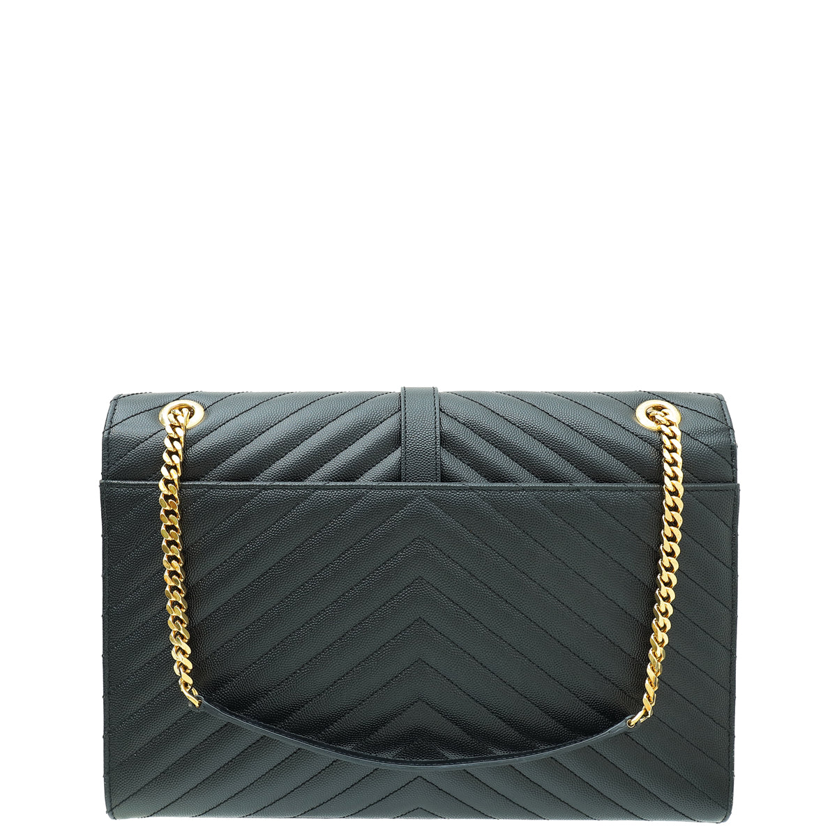 YSL Black Monogram Envelope Large Satchel Bag-YSL-THE CLOSET