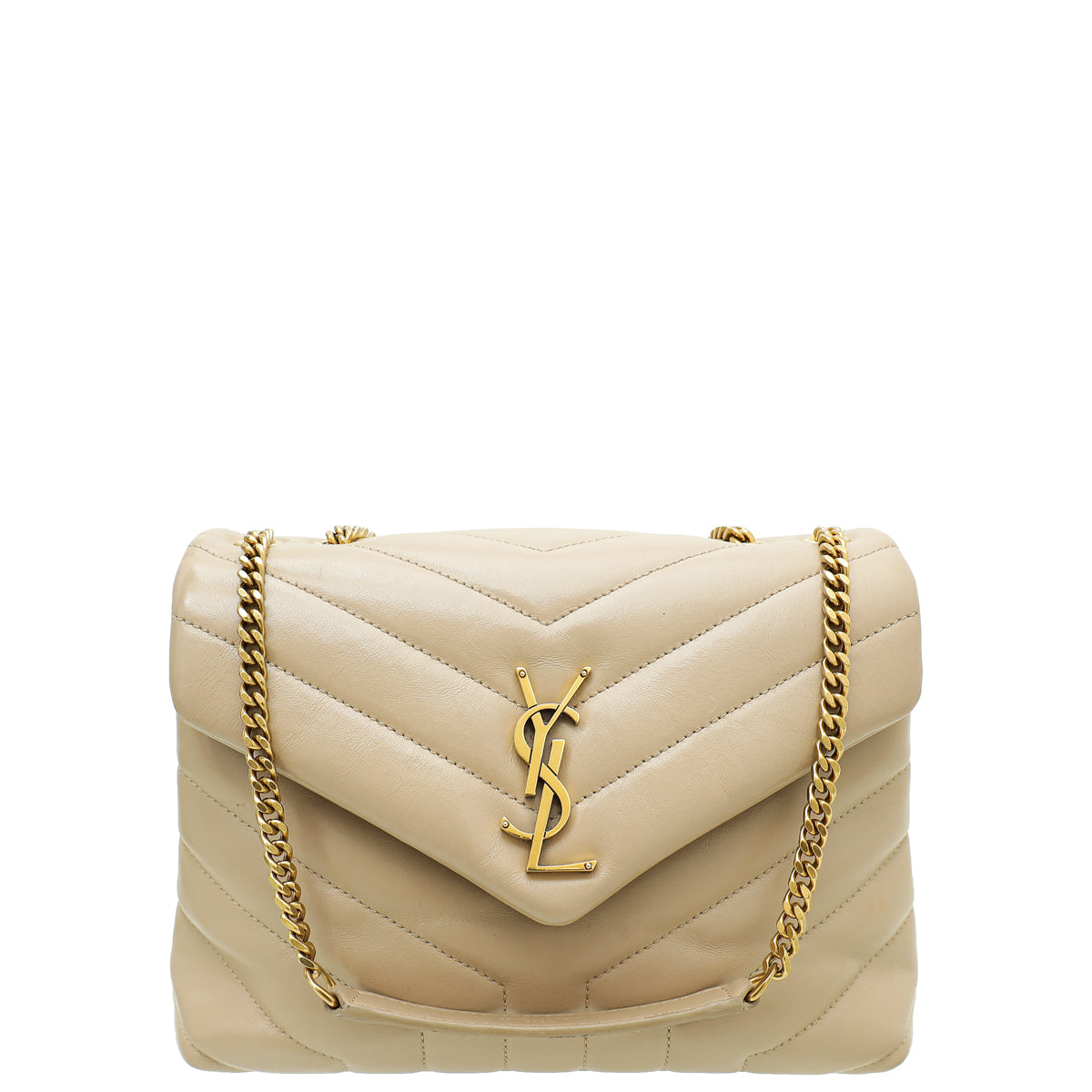 YSL Beige Loulou Small Shoulder Bag-YSL-THE CLOSET