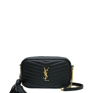 YSL حقيبة الكاميرا السوداء Monogram Mini Lou