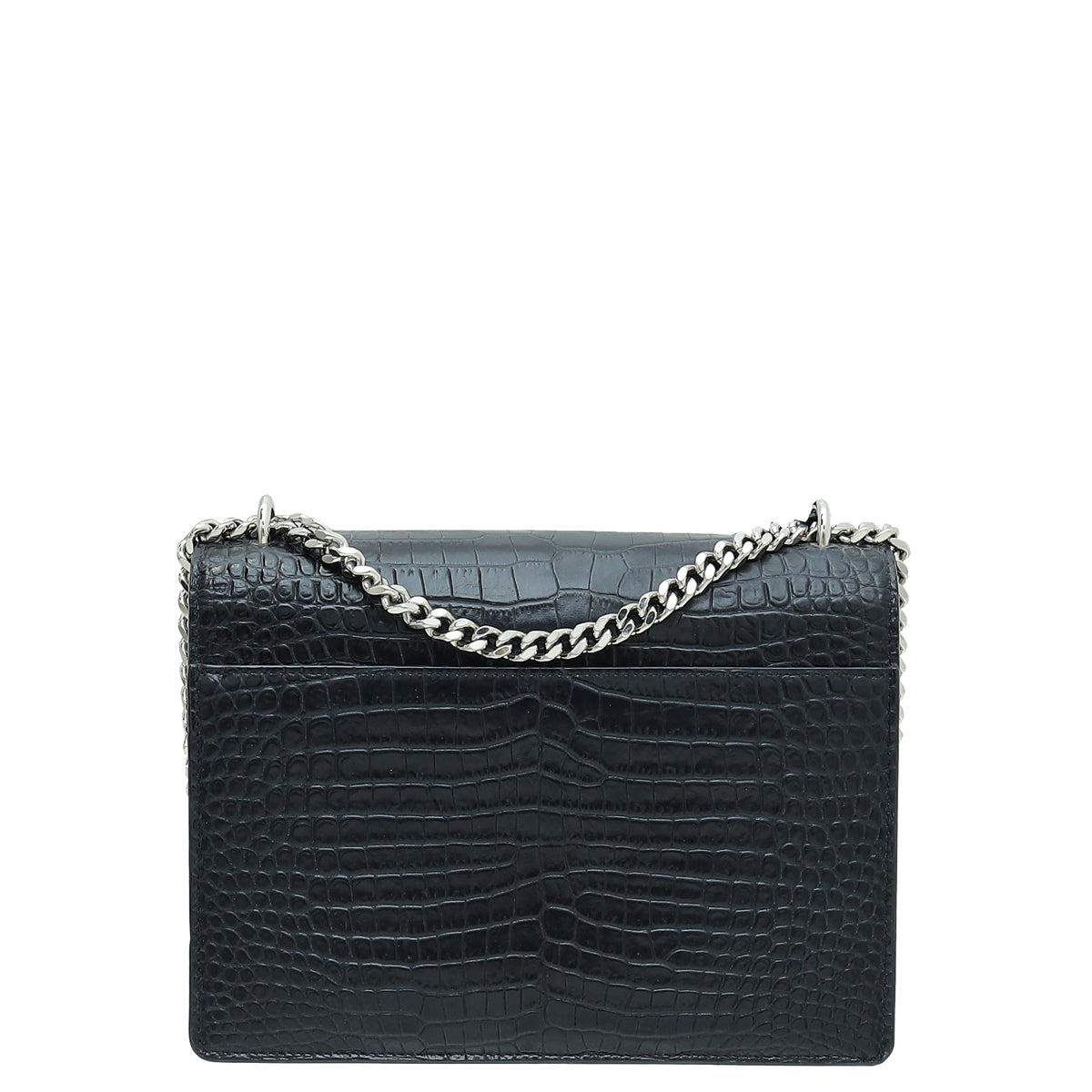 YSL Indigo Blue Sunset Croco Embossed Medium Bag-YSL-THE CLOSET