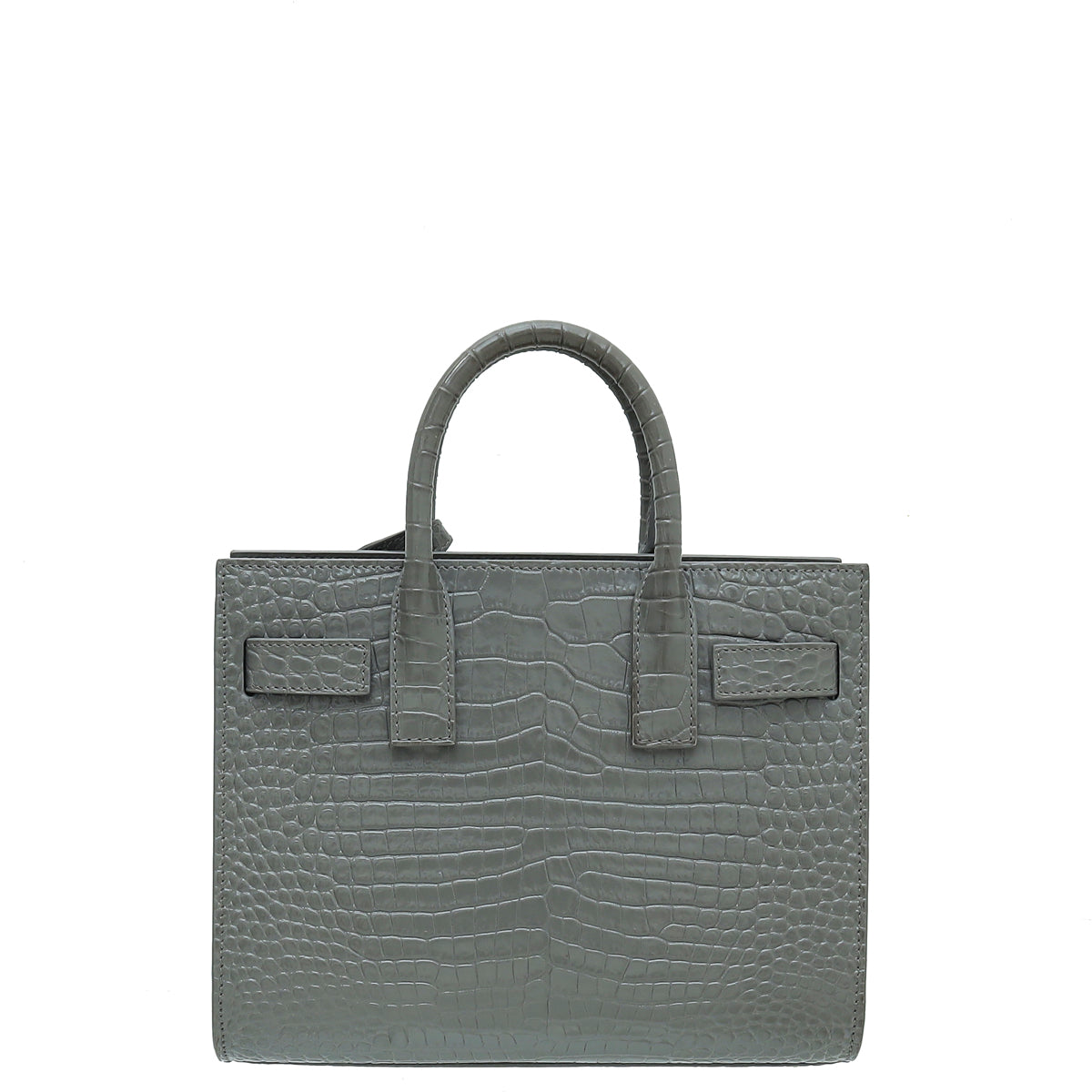 YSL Grey Croco Embossed Sac De Jour Nano Bag-YSL-THE CLOSET