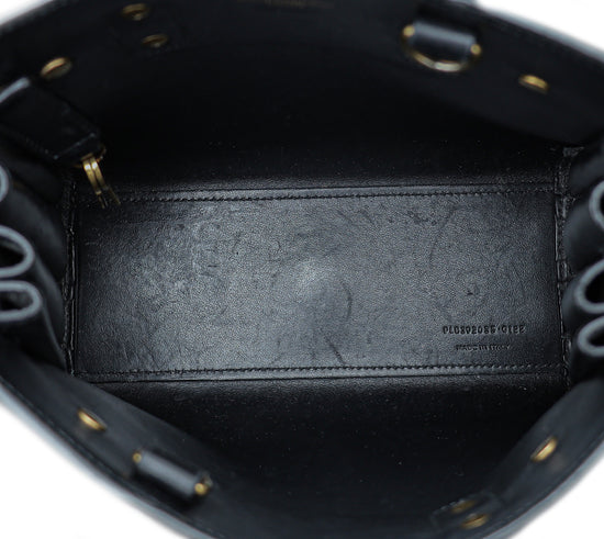 YSL Black Croc Embossed Nano Sac De Jour Bag