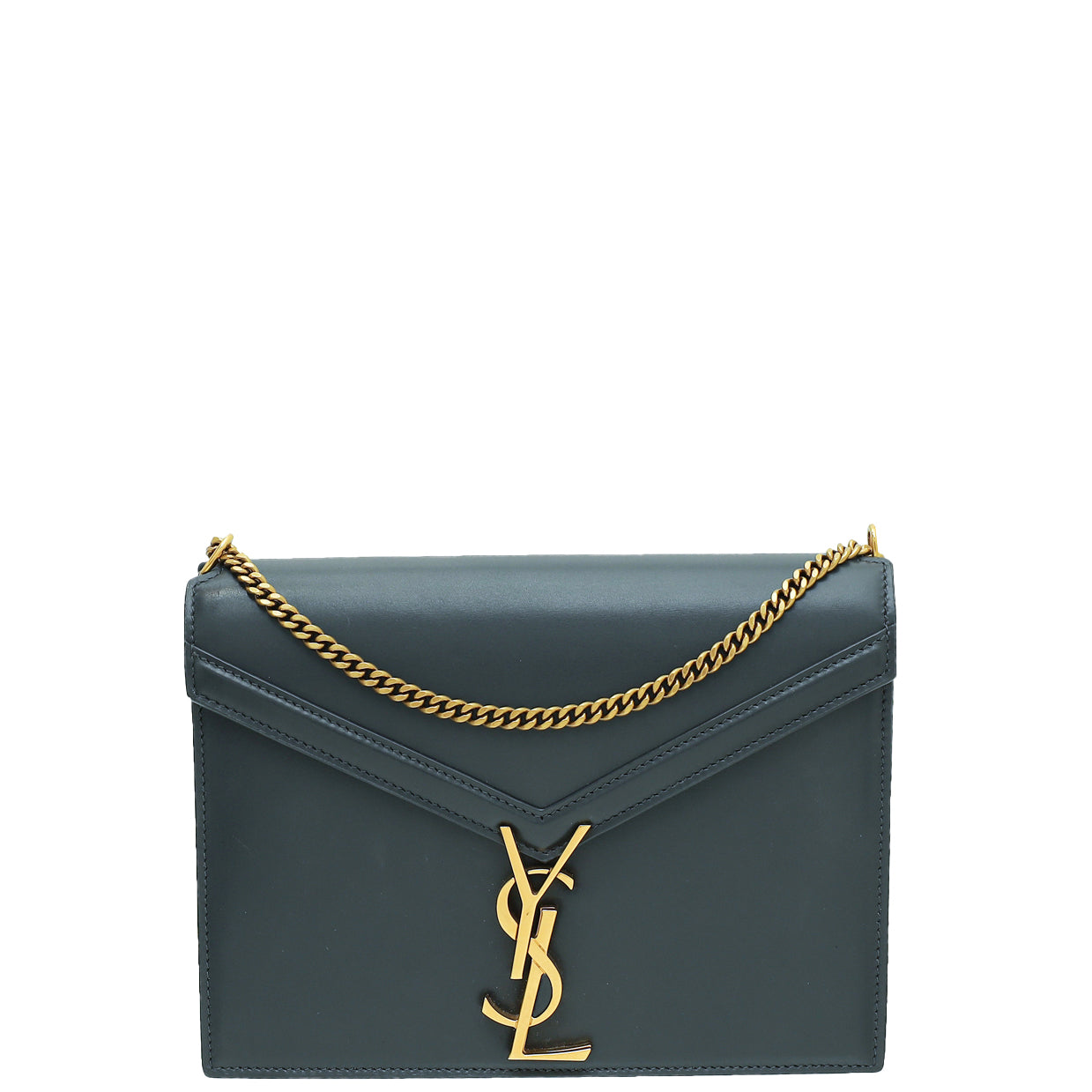 YSL Dark Gray Cassandra Flap Chain Medium Bag-YSL-THE CLOSET
