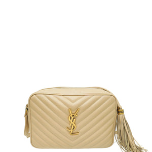حقيبة كاميرا YSL باللون البيج Monogram Lou Tassel 