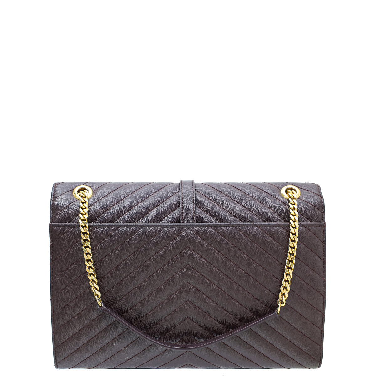 YSL Burgundy Monogram Chevron Satchel Large Bag-YSL-THE CLOSET