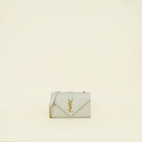 YSL Vintage White Mix Quilt Envelope Small Chain Bag