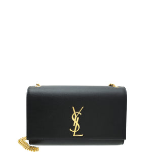 حقيبة سلسلة متوسطة الحجم من YSL باللون الأسود Monogram Kate 