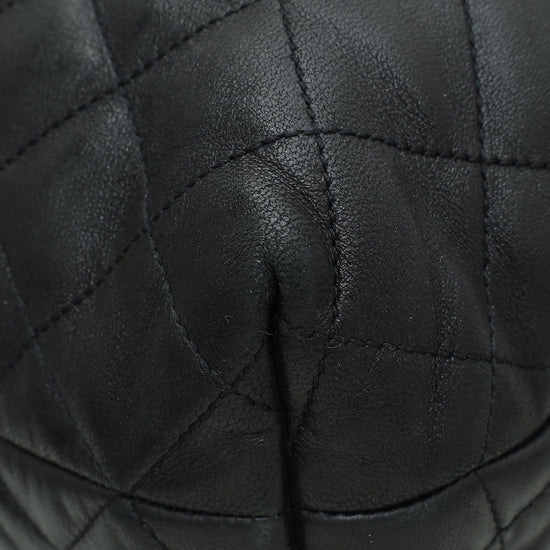 YSL Black Quilted ICARE Maxi Shopping Tote Bag