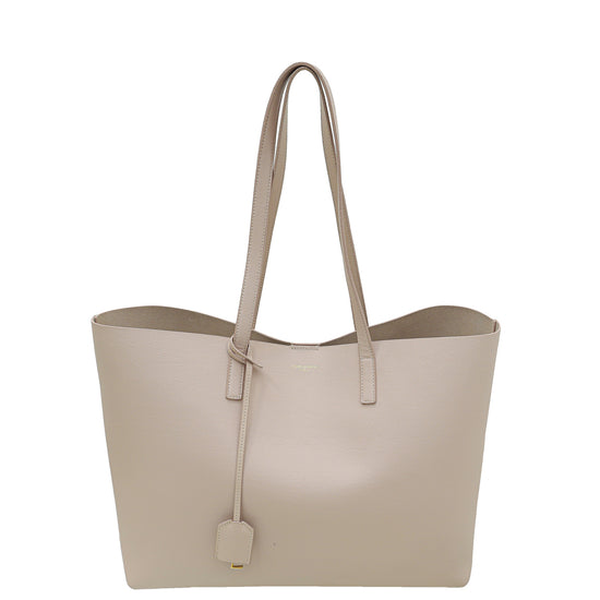 Saint Laurent Bold Shopping Tote Bag In Beige