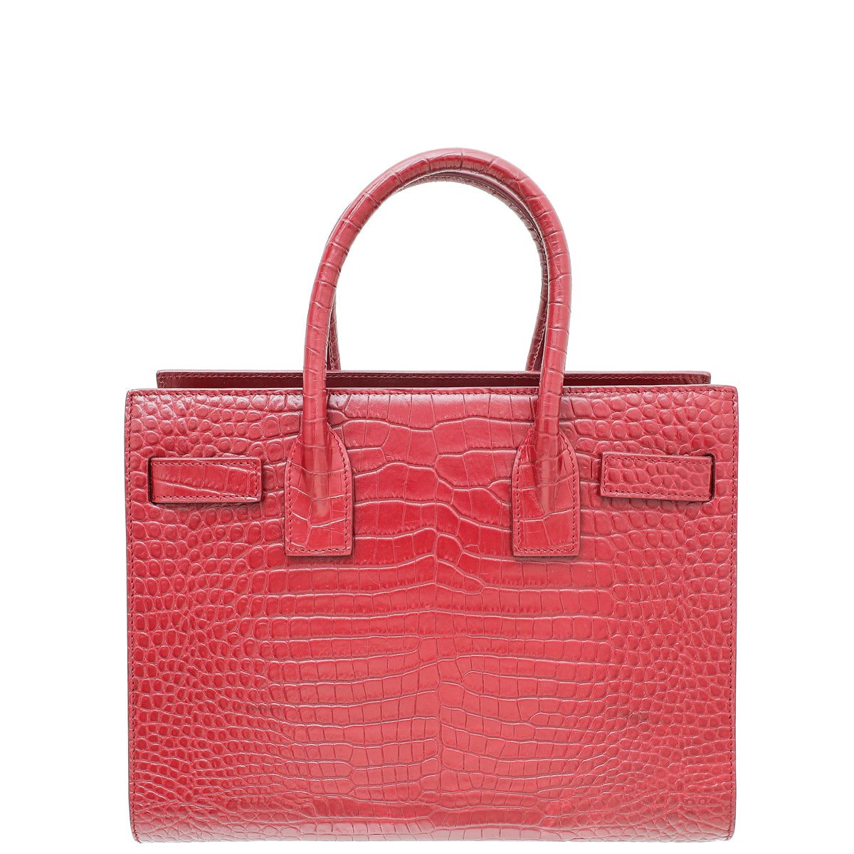 YSL Burgundy Croc Sac De Jour Baby Bag-YSL-THE CLOSET