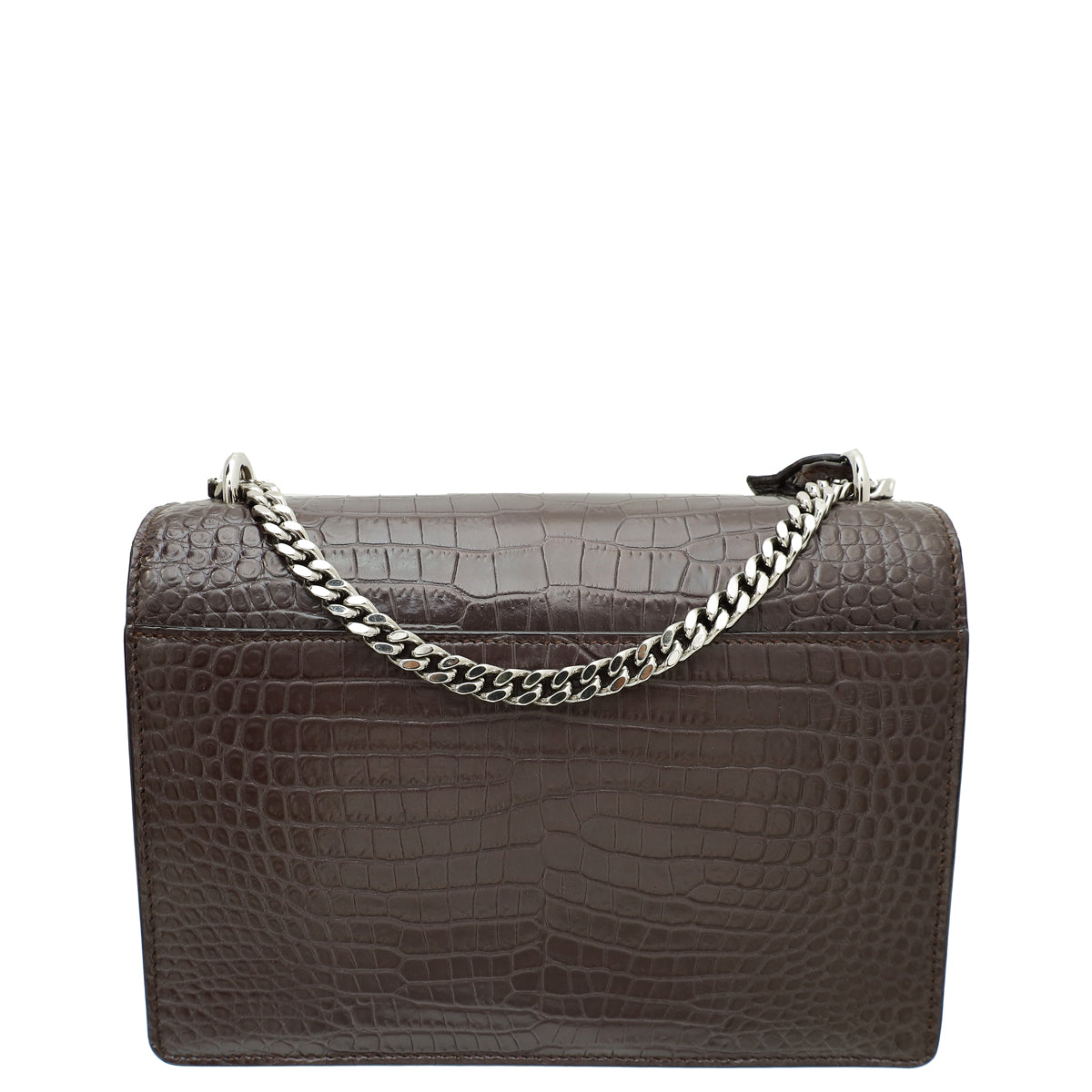 YSL Chocolate Sunset Croco Embossed Medium Bag-YSL-THE CLOSET
