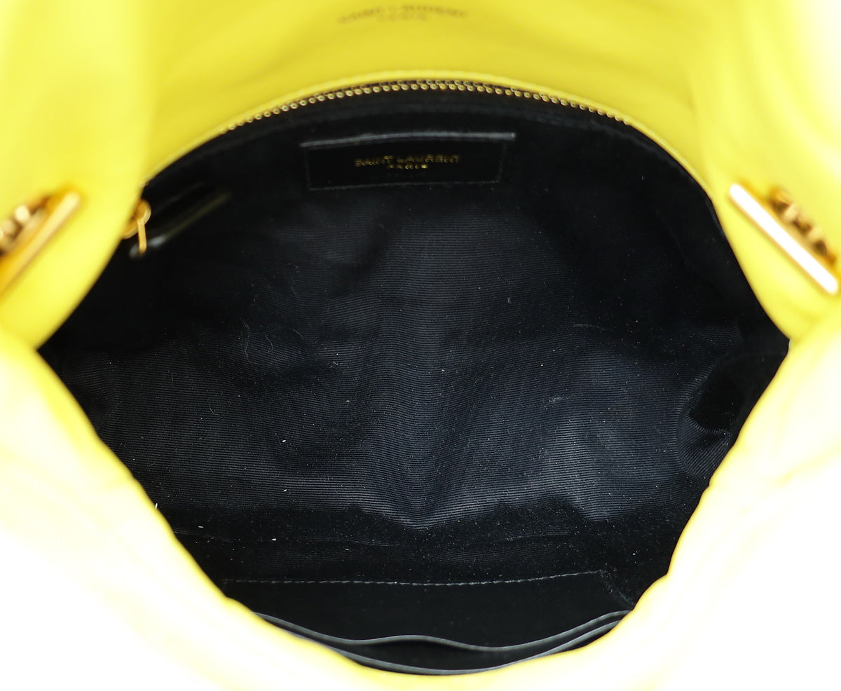 YSL Yellow Puffer Toy Fabric Shoulder Bag