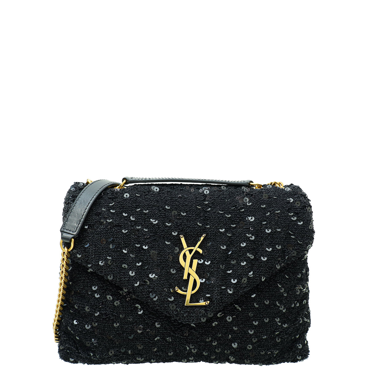 YSL Black Sequins Loulou Small Shoulder Bag-YSL-THE CLOSET