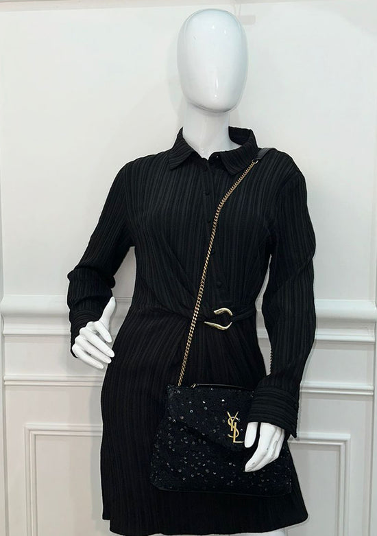 YSL Black Sequins Loulou Small Shoulder Bag