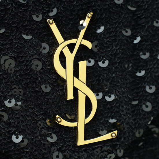 YSL Black Sequins Loulou Small Shoulder Bag