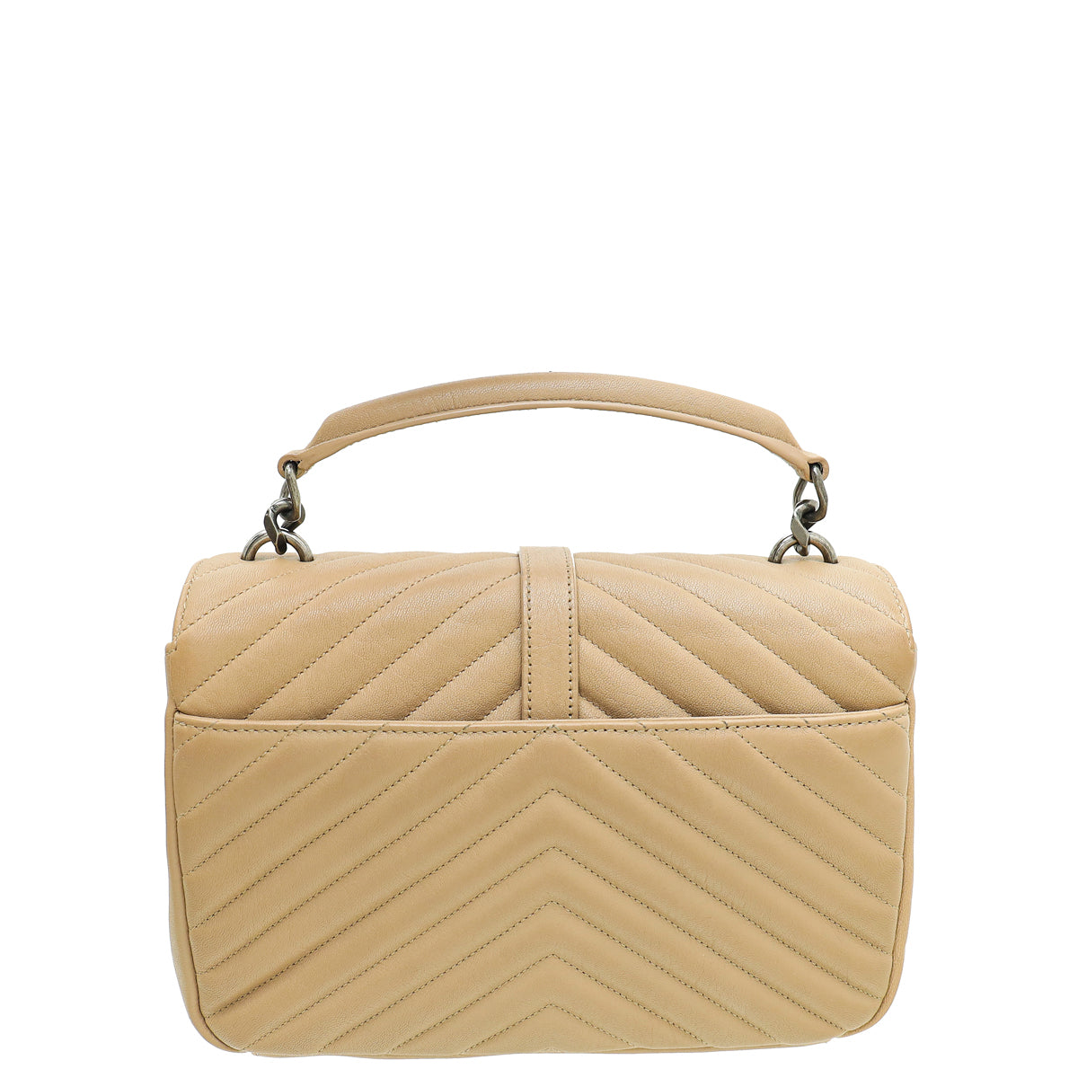 YSL Dark Beige College Chevron Medium Bag-YSL-THE CLOSET