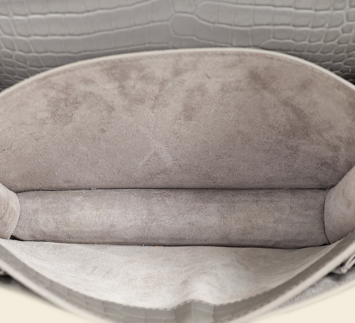 YSL Grey Sunset Croco Embossed Medium Bag