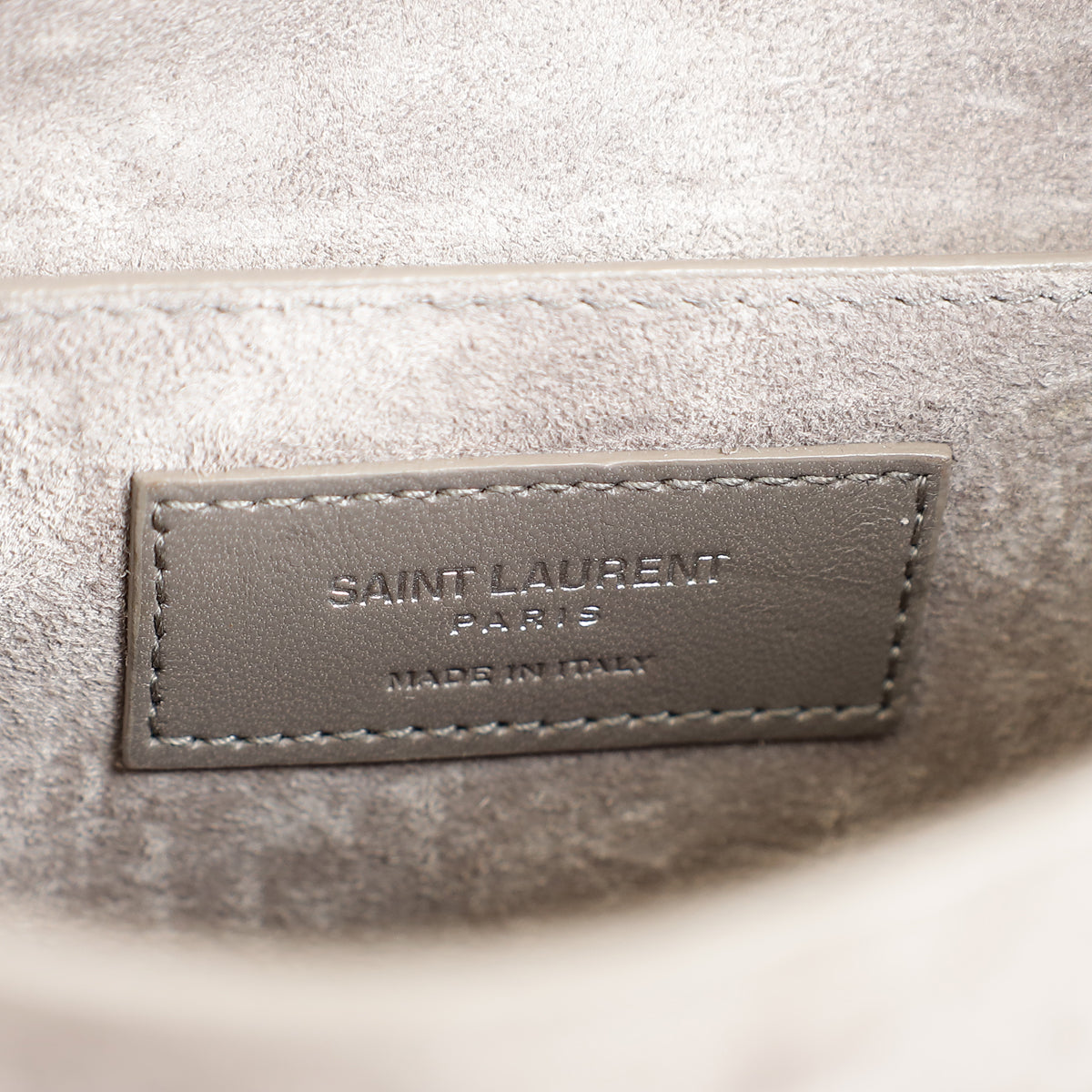 YSL Grey Sunset Croco Embossed Medium Bag