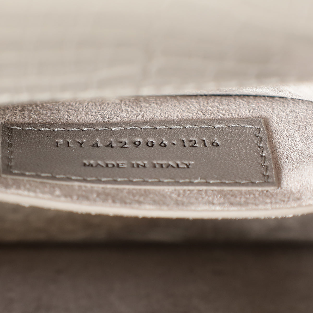 YSL Grey Sunset Croco Embossed Medium Bag