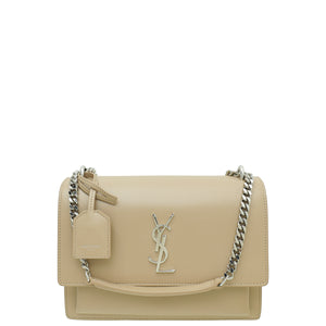 حقيبة كتف متوسطة الحجم باللون البيج من YSL 
