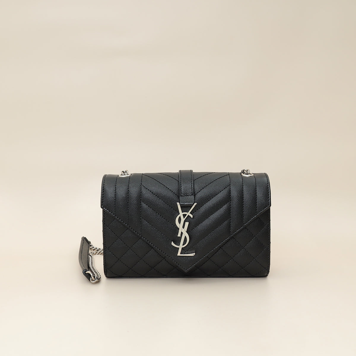 YSL Black Monogram Mix Quilted Small Chain Bag-YSL-THE CLOSET