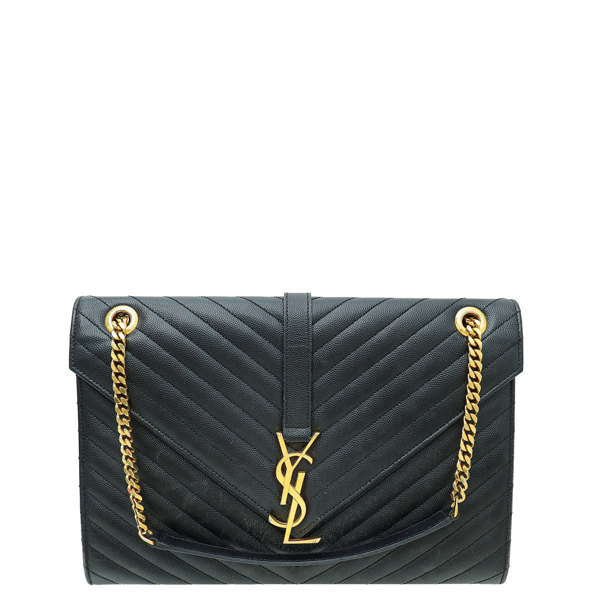 YSL Black Monogram Satchel Flap Large Bag-YSL-THE CLOSET
