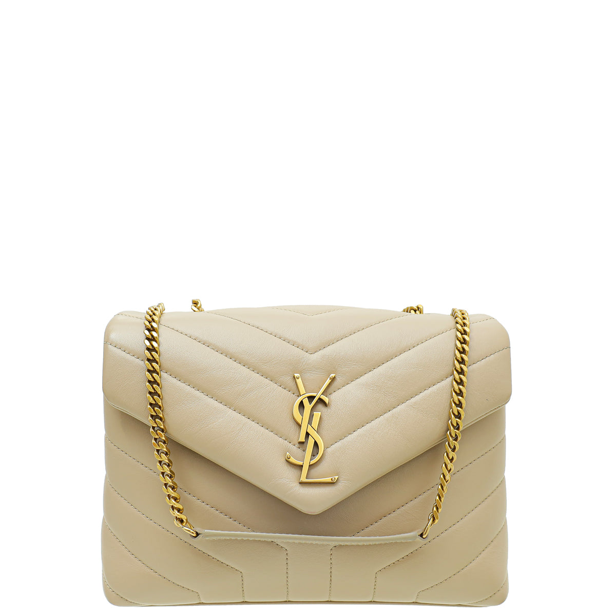 YSL Beige LouLou Flap Small Bag-YSL-THE CLOSET