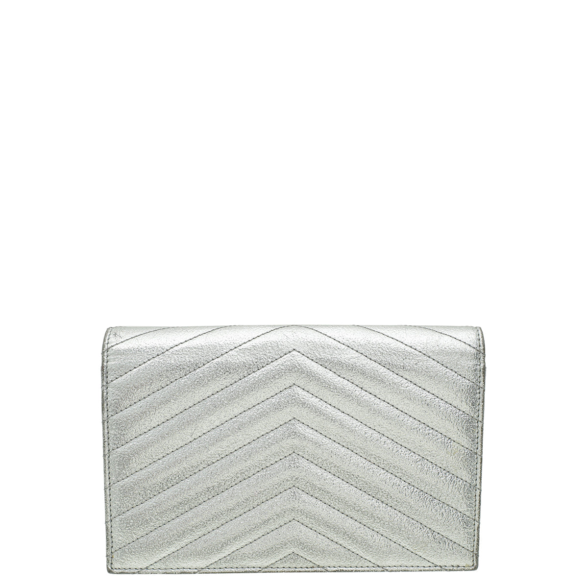 YSL Silver Chevron Monogram Chain Wallet-YSL-THE CLOSET