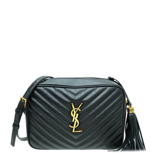 YSL حقيبة كاميرا سوداء Monogram Lou Tassel 