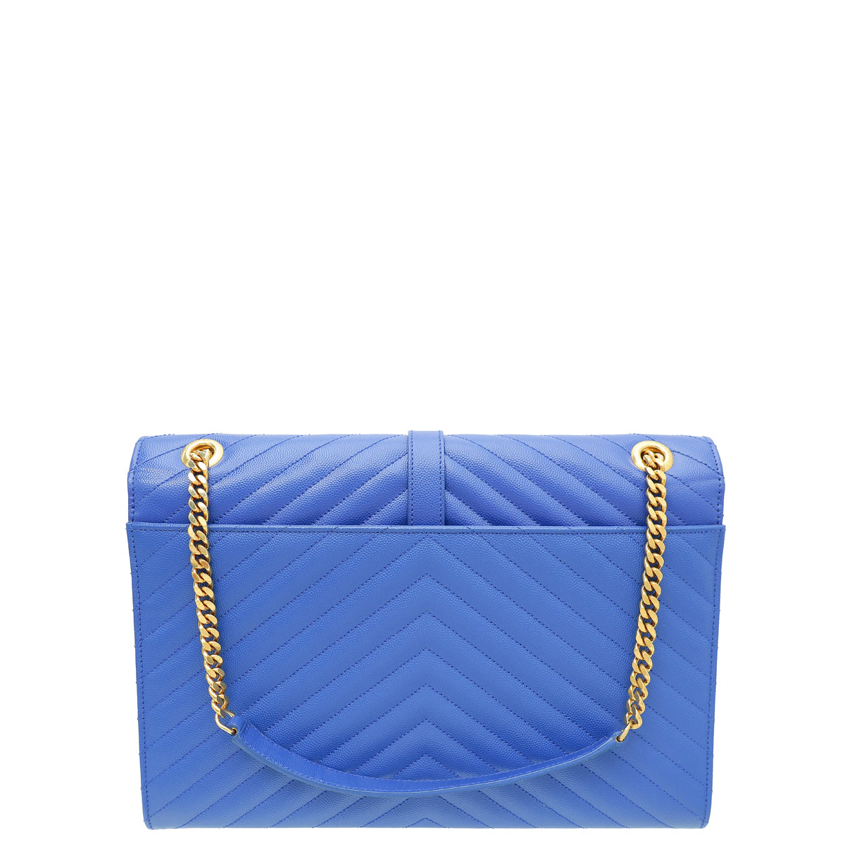 YSL Royal Blue Monogram Chevron Satchel Large Bag-YSL-THE CLOSET
