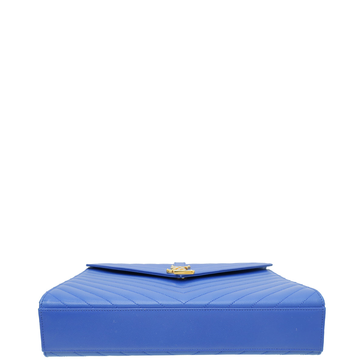 YSL Royal Blue Monogram Chevron Satchel Large Bag