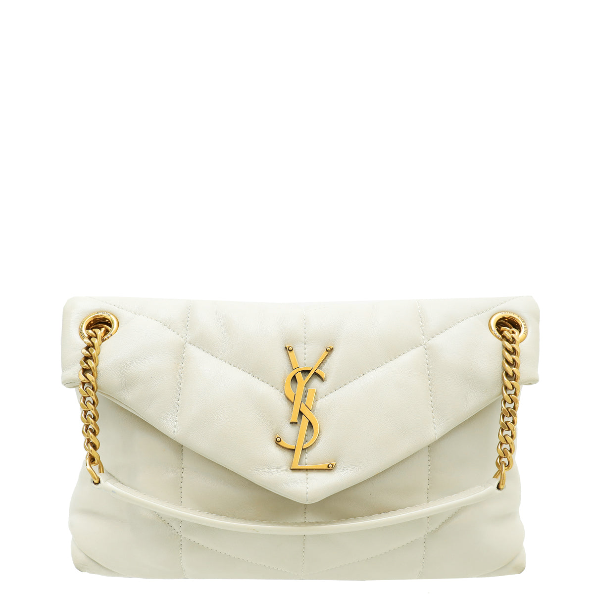 YSL Blanc Vintage Loulou Puffer Small Shoulder Bag-YSL-THE CLOSET
