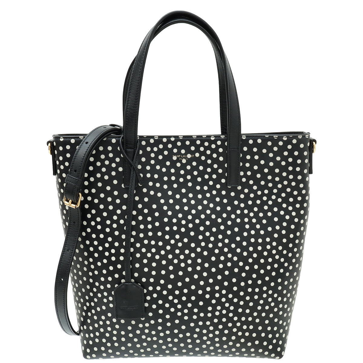 YSL Bicolor Polka Dot North South Toy Shopping Tote Bag-YSL-THE CLOSET
