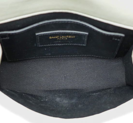 YSL Cream Kate Tassel Python Embossed Mini Shoulder Bag