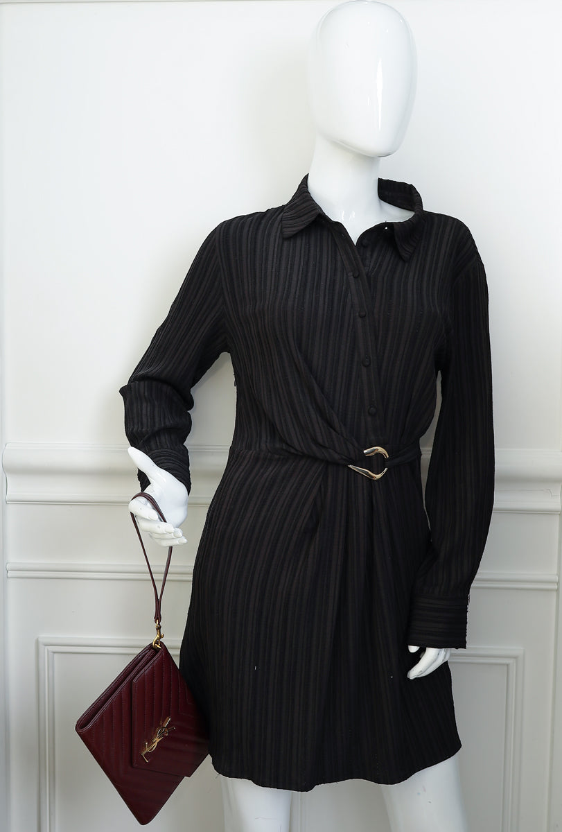 YSL Burgundy Cassandre Matelassé Flap Pouch