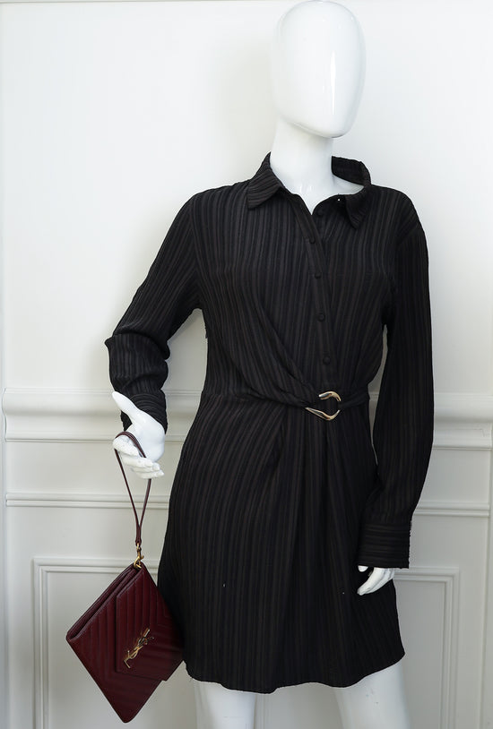 YSL Burgundy Cassandre Matelassé Flap Pouch