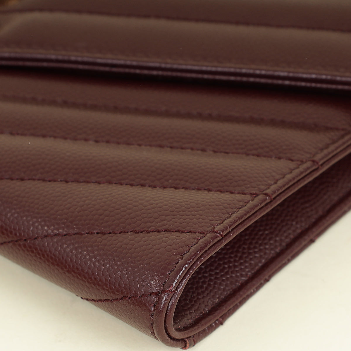 YSL Burgundy Cassandre Matelassé Flap Pouch