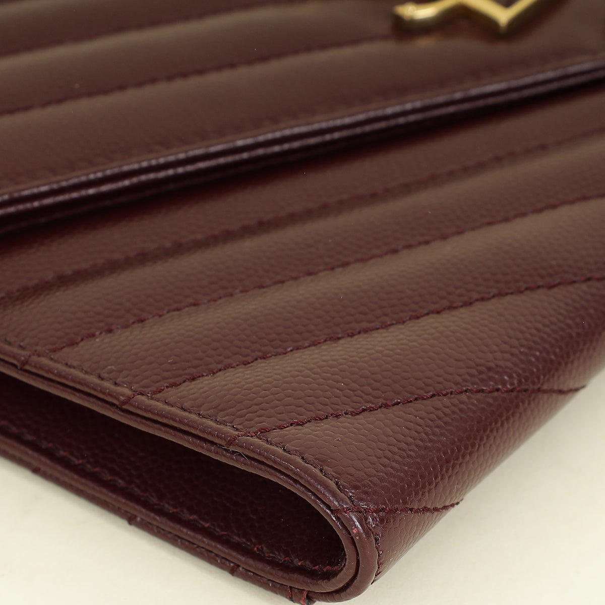 YSL Burgundy Cassandre Matelassé Flap Pouch