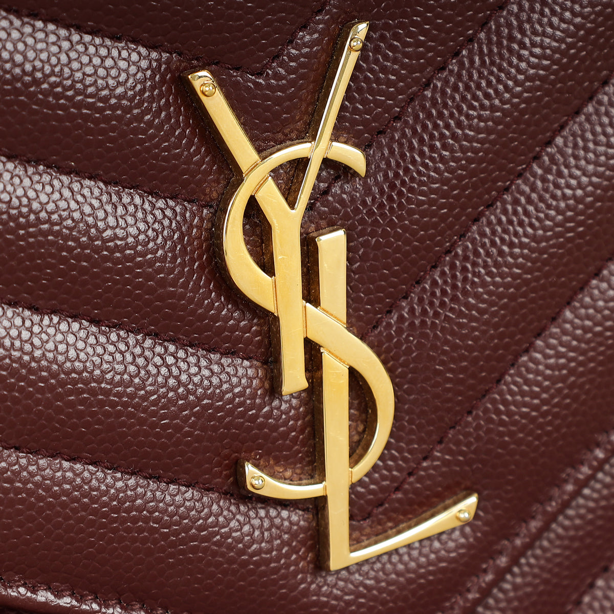 YSL Burgundy Cassandre Matelassé Flap Pouch