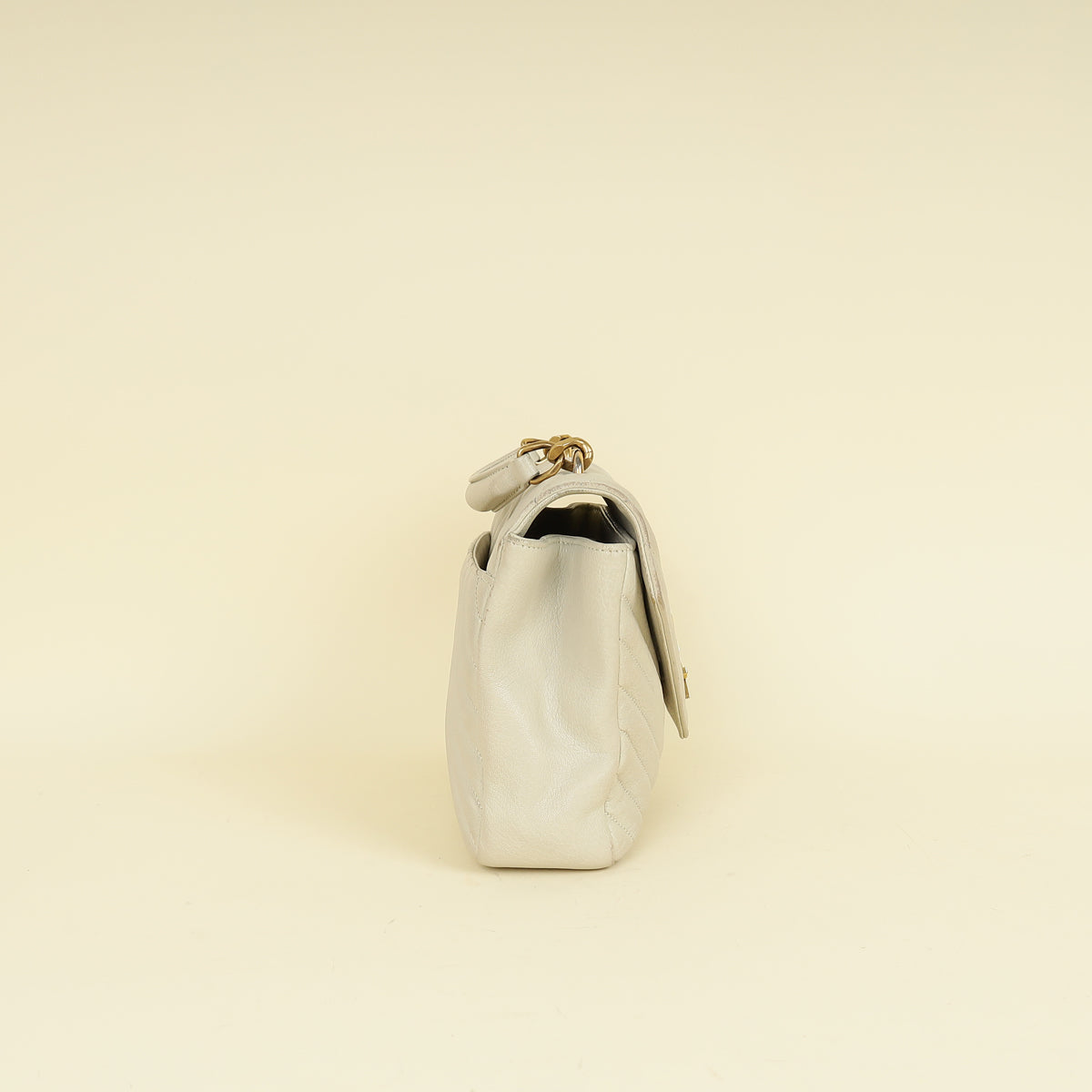 YSL Vintage Blanc College Medium Shoulder Bag