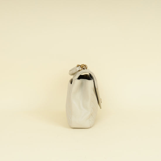 YSL Vintage Blanc College Medium Shoulder Bag