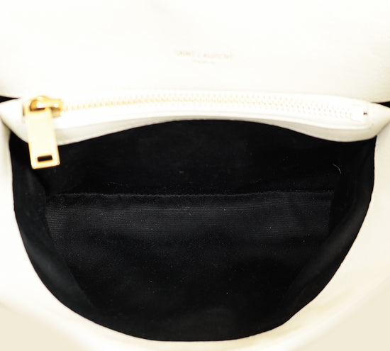 YSL Vintage Blanc College Medium Shoulder Bag