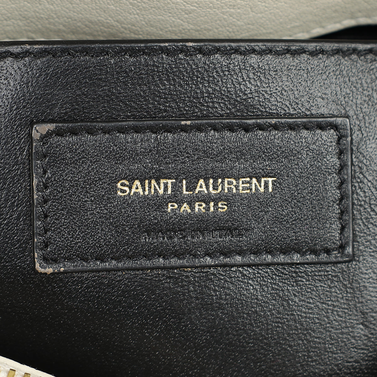 YSL Vintage Blanc College Medium Shoulder Bag