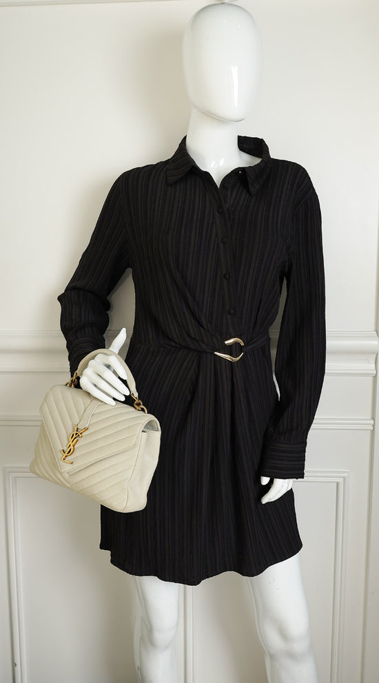 YSL Vintage Blanc College Medium Shoulder Bag