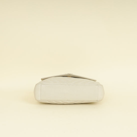 YSL Vintage Blanc College Medium Shoulder Bag