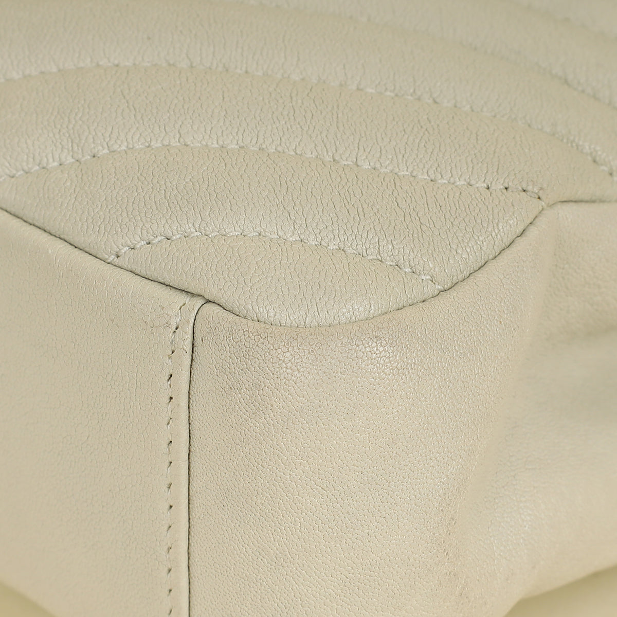 YSL Vintage Blanc College Medium Shoulder Bag