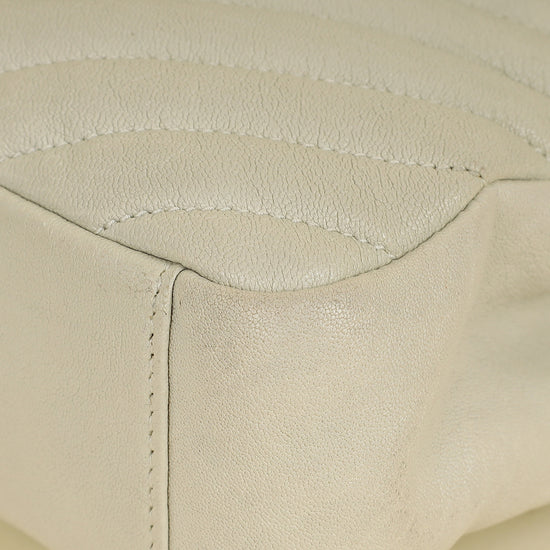 YSL Vintage Blanc College Medium Shoulder Bag