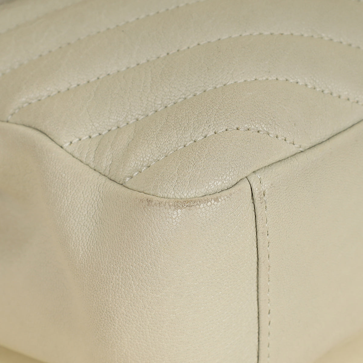 YSL Vintage Blanc College Medium Shoulder Bag